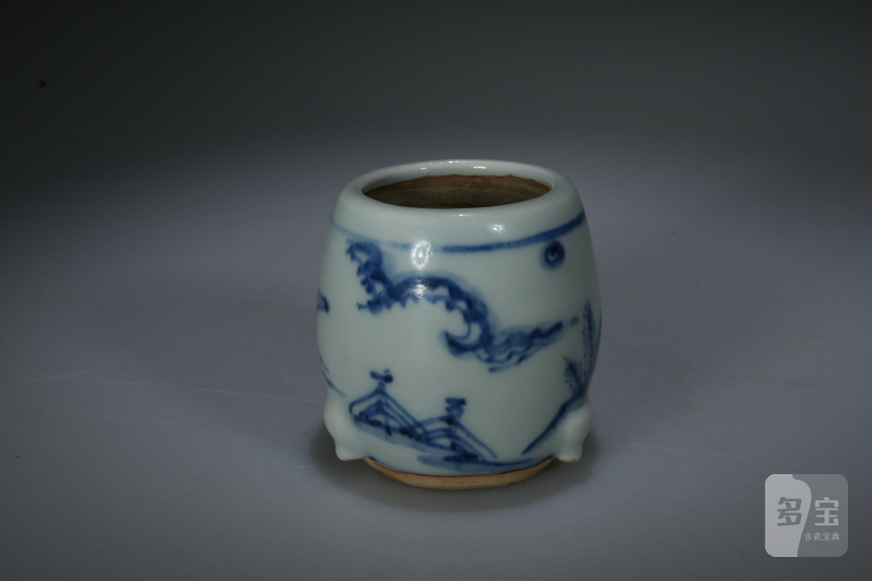 明 青花携琴访友香插式琴炉 - 图6
